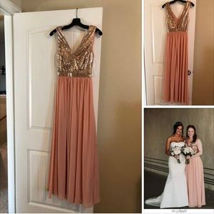 Rose Gold Sequin Bridesmaid Dress